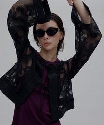 Ameri（アメリ）の「MEDI SHEER DAMASK JACQUARD BLOUSE（シャツ/ブラウス）」