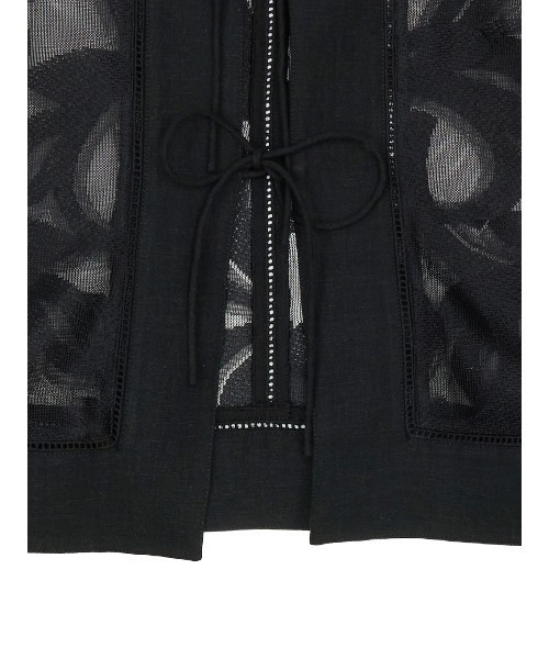 Ameri(アメリ)の「MEDI SHEER DAMASK JACQUARD BLOUSE(シャツ/ブラウス・レディース・ブラック/オフホワイト・FREE)」の5枚目の写真