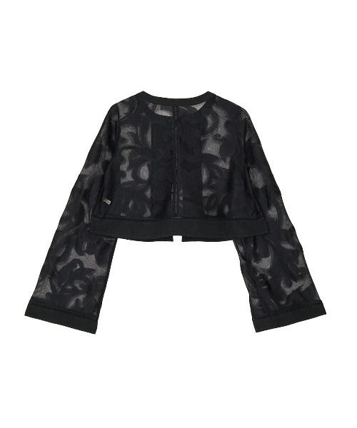 Ameri(アメリ)の「MEDI SHEER DAMASK JACQUARD BLOUSE(シャツ/ブラウス・レディース・ブラック/オフホワイト・FREE)」の6枚目の写真