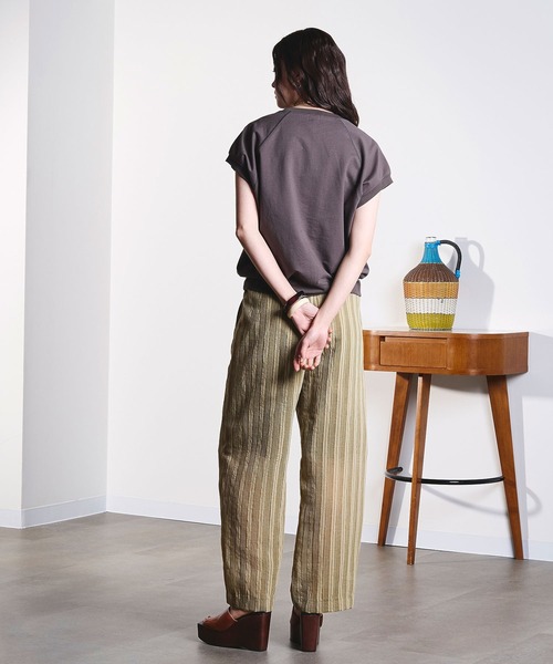 ROSE BUD(ローズバッド)の「(GENE HEAVENS)DOBBY STRIPE EASY PANTS(その他パンツ・レディース・ブラック/カーキ・ONE SIZE)」の12枚目の写真