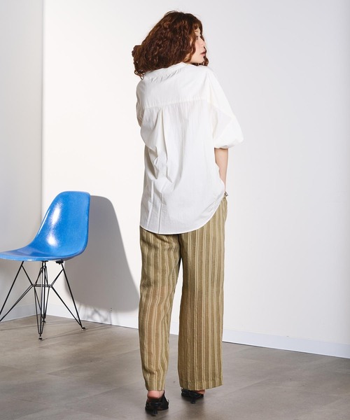 ROSE BUD(ローズバッド)の「(GENE HEAVENS)DOBBY STRIPE EASY PANTS(その他パンツ・レディース・ブラック/カーキ・ONE SIZE)」の18枚目の写真