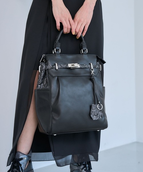 HARE（ハレ）の「2WAYジャガードキリカエベルトリュック/トートバッグ(HARE)（バックパック/リュック・レディース・ブラック・FREE）」の6枚目の写真