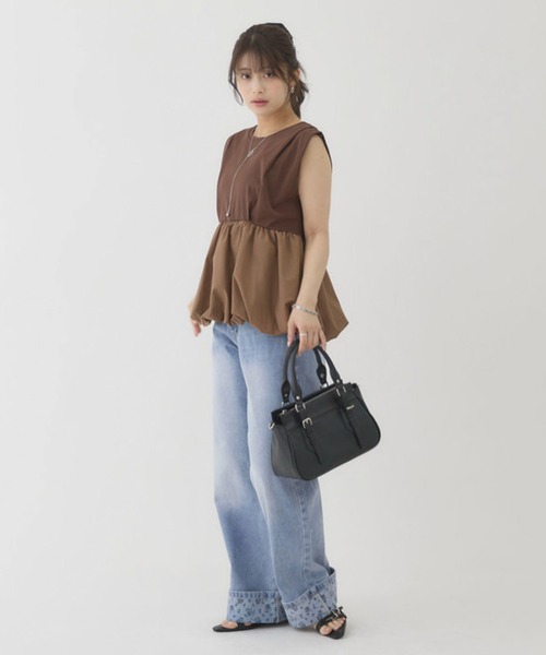 archives(アルシーヴ)の「【きれい見えも体型カバーも叶える】ドッキングバルーンTOPS(Tシャツ/カットソー・レディース・オフホワイト/ブラック/ブラウン/Cream・MEDIUM)」の14枚目の写真