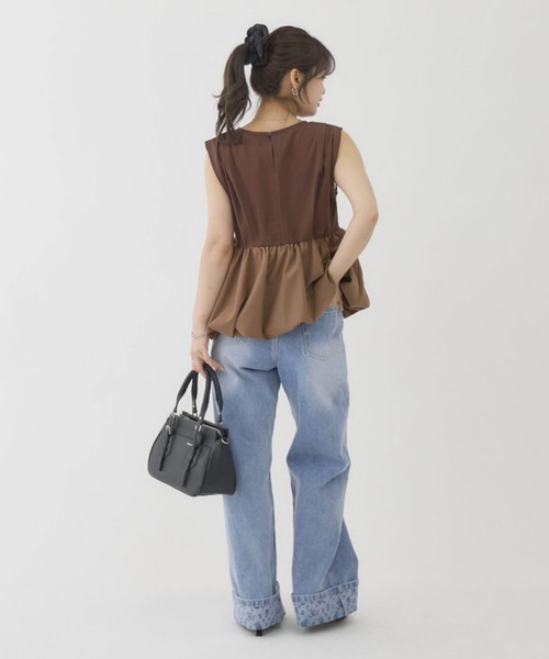 archives(アルシーヴ)の「【きれい見えも体型カバーも叶える】ドッキングバルーンTOPS(Tシャツ/カットソー・レディース・オフホワイト/ブラック/ブラウン/Cream・MEDIUM)」の13枚目の写真
