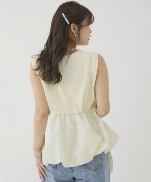 archives(アルシーヴ)の「【きれい見えも体型カバーも叶える】ドッキングバルーンTOPS(Tシャツ/カットソー・レディース・オフホワイト/ブラック/ブラウン/Cream・MEDIUM)」の9枚目の写真