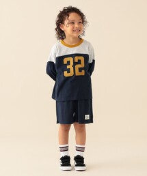 BEAMS mini | ナンバリング 天竺 セット 2026FW (90~150cm) 通園 通学 セットアップ(サロペット/オーバーオール)
