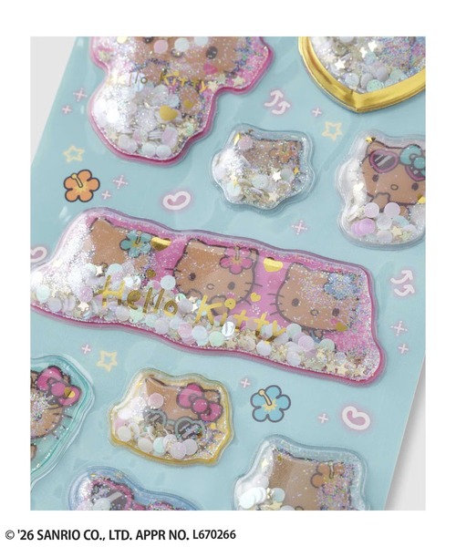 sanrio（サンリオ）の「Hello Kitty ハローキティ キラキラカプセルシール（ステッカー/テープ・キッズ・ブルー/レオパード/ゼブラ/ピンク・FREE）」の10枚目の写真