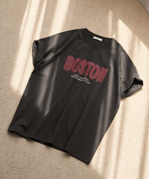 限定展開 ぐるぐる BOSTON ロゴ 刺繍 半袖 Tシャツ