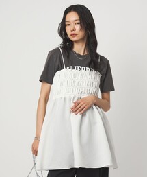 シャーリング チュニック キャミソール