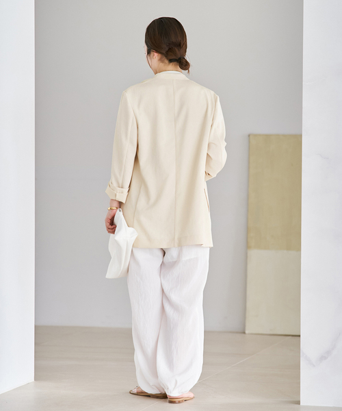 plage(プラージュ)の「《追加》Light nocollar ジャケット 2(ノーカラージャケット・レディース・アイボリー/ブラック・38/36)」の19枚目の写真