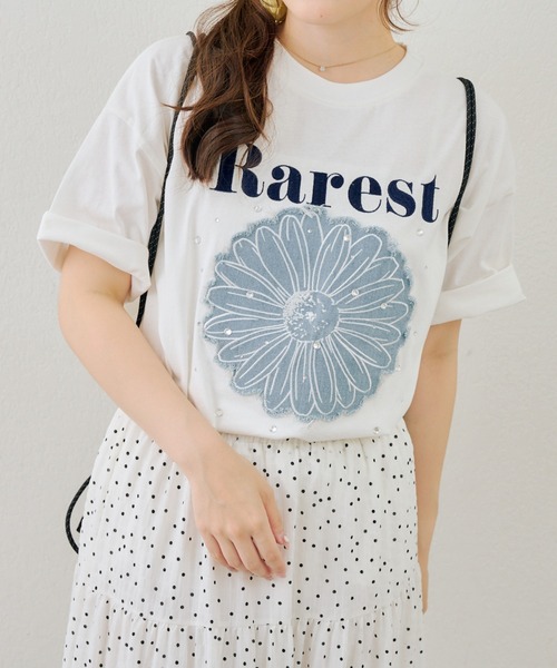 Another Branch olive des olive(アナザーブランチオリーブデオリーブ)の「お花×ラインストーンBIGTシャツ(Tシャツ/カットソー・レディース・ホワイト系その他/オフホワイト/スミクロ/ブラック系その他・FREE)」の16枚目の写真