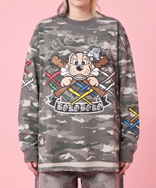 GALFY（ガルフィー）の「A'GEM/9 × .kom 『GALFY/ガルフィー』釘バットHERTS長袖Tシャツ（Tシャツ/カットソー・メンズ・ホワイト/ブラック/カモフラージュ・L）」の8枚目の写真