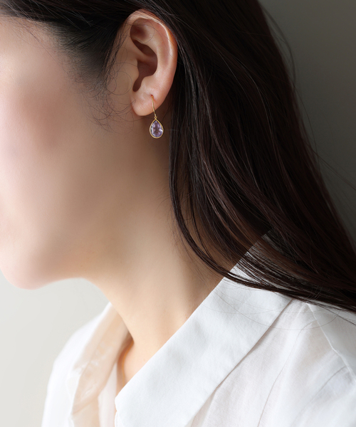 Lilas(リラ)の「《WEB限定》【SAMH by LILAS】ピンクアメジストピアス SVK18GP(両耳)(ピアス(両耳用)・レディース・ゴールド・FREE)」の2枚目の写真