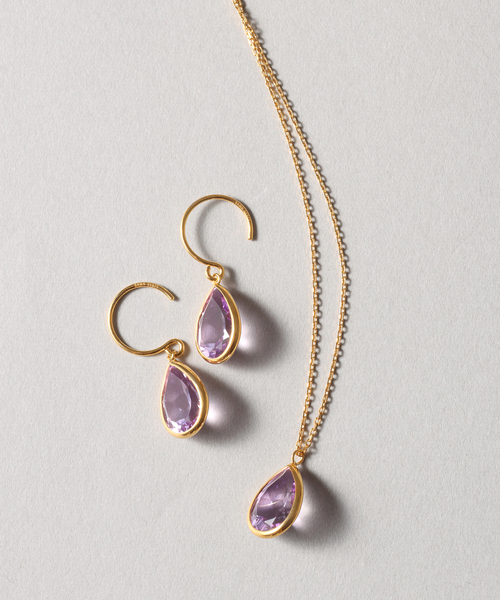 Lilas(リラ)の「《WEB限定》【SAMH by LILAS】ピンクアメジストピアス SVK18GP(両耳)(ピアス(両耳用)・レディース・ゴールド・FREE)」の5枚目の写真
