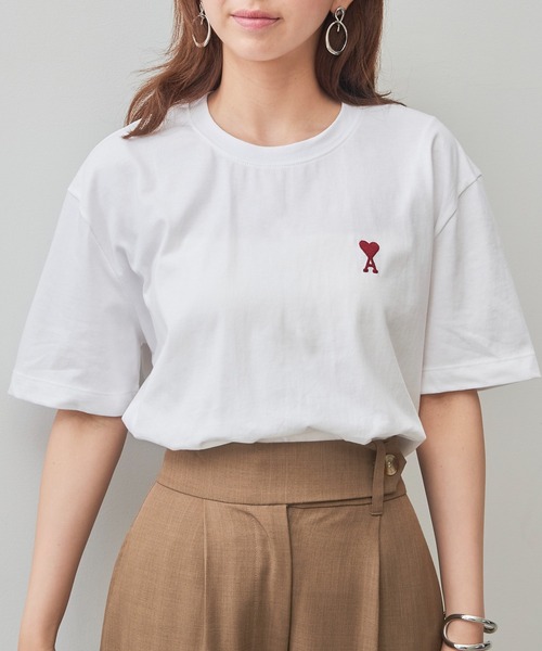 SETUP7（セットアップセブン）の「【AMI PARIS】AMI SMALL HEART LOGO HALF T-SHIRTS（Tシャツ/カットソー・メンズ・ブラック/ホワイト・S/M/L/XL）」の6枚目の写真