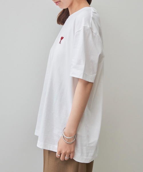 SETUP7（セットアップセブン）の「【AMI PARIS】AMI SMALL HEART LOGO HALF T-SHIRTS（Tシャツ/カットソー・メンズ・ブラック/ホワイト・S/M/L/XL）」の9枚目の写真