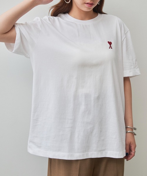 SETUP7（セットアップセブン）の「【AMI PARIS】AMI SMALL HEART LOGO HALF T-SHIRTS（Tシャツ/カットソー・メンズ・ブラック/ホワイト・S/M/L/XL）」の7枚目の写真
