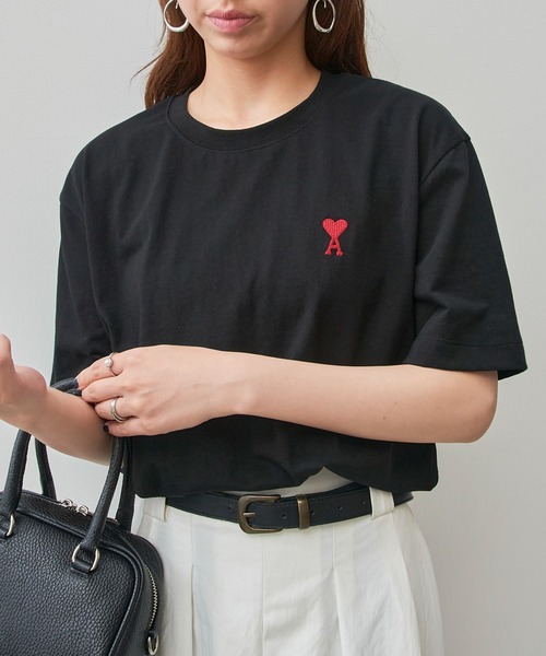 SETUP7（セットアップセブン）の「【AMI PARIS】AMI SMALL HEART LOGO HALF T-SHIRTS（Tシャツ/カットソー・メンズ・ブラック/ホワイト・S/M/L/XL）」の16枚目の写真