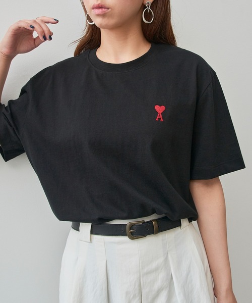 SETUP7（セットアップセブン）の「【AMI PARIS】AMI SMALL HEART LOGO HALF T-SHIRTS（Tシャツ/カットソー・メンズ・ブラック/ホワイト・S/M/L/XL）」の17枚目の写真