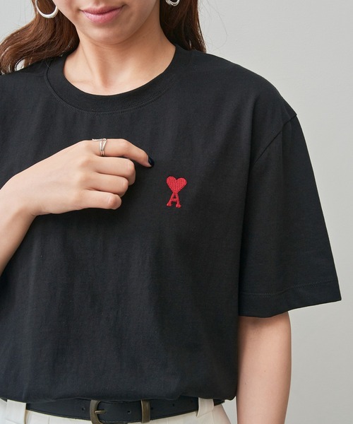 SETUP7（セットアップセブン）の「【AMI PARIS】AMI SMALL HEART LOGO HALF T-SHIRTS（Tシャツ/カットソー・メンズ・ブラック/ホワイト・S/M/L/XL）」の14枚目の写真