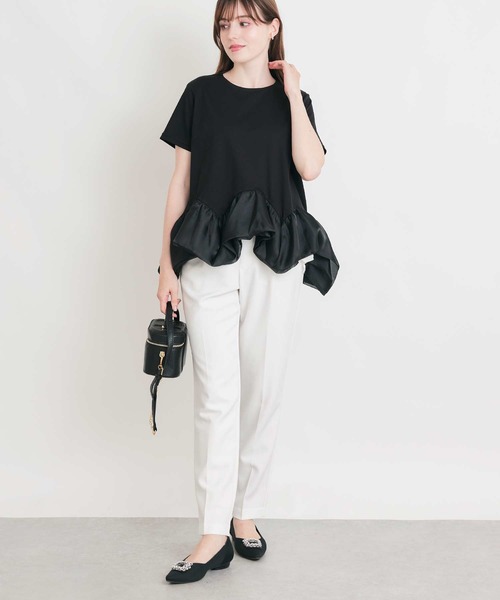 PICCIN PERLA(ピッチンペルラ)の「マーメイドペプラムプルオーバー(Tシャツ/カットソー・レディース・オフホワイト/ブラック・M)」の13枚目の写真