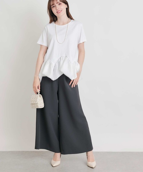 PICCIN PERLA(ピッチンペルラ)の「マーメイドペプラムプルオーバー(Tシャツ/カットソー・レディース・オフホワイト/ブラック・M)」の7枚目の写真