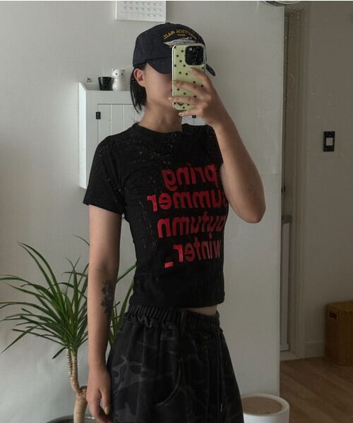 REBRENNER（リブレンナー）の「DTFフォーシーズンクールコットンウィメンズクロップ半袖Tシャツブラック（Tシャツ/カットソー・レディース・ブラック・SMALL/MEDIUM/LARGE）」の7枚目の写真