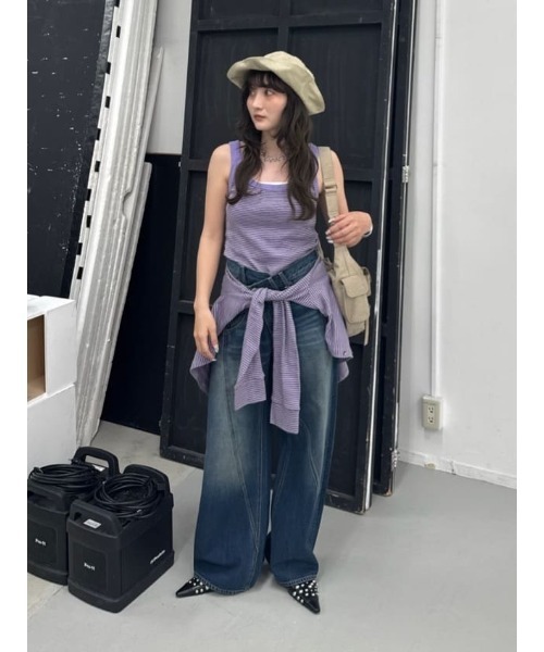 THROW by SLY（スローバイスライ）の「MillerxTHROW U/N TANKTHROW ミラースローユーネックタンク 夏服 秋服（タンクトップ・レディース・パープル系その他/ブラウン系その他2・FREE）」の22枚目の写真