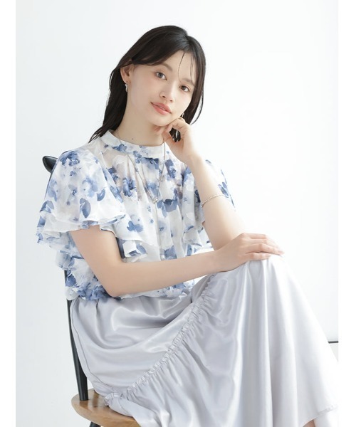 fifth(フィフス)の「ジャガード花柄プリントブラウス(シャツ/ブラウス・レディース・ブルー/イエロー・M)」の14枚目の写真