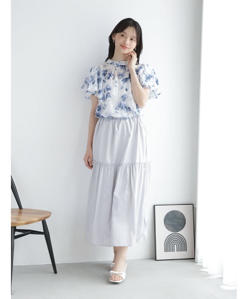 fifth(フィフス)の「ジャガード花柄プリントブラウス(シャツ/ブラウス・レディース・ブルー/イエロー・M)」の16枚目の写真
