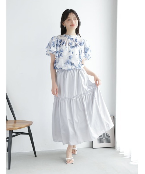 fifth(フィフス)の「ジャガード花柄プリントブラウス(シャツ/ブラウス・レディース・ブルー/イエロー・M)」の17枚目の写真
