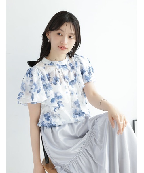fifth(フィフス)の「ジャガード花柄プリントブラウス(シャツ/ブラウス・レディース・ブルー/イエロー・M)」の19枚目の写真