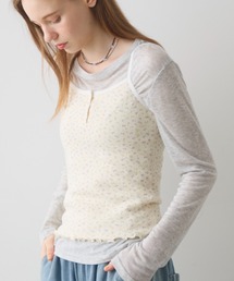 Crisp | flower henley cami / フラワーヘンリーキャミ(キャミソール)
