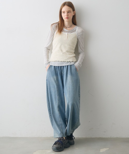 Crisp（クリスプ）の「flower henley cami / フラワーヘンリーキャミ（キャミソール・レディース・ホワイト/アイボリー・FREE）」の19枚目の写真
