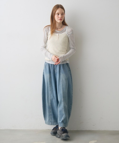 Crisp（クリスプ）の「flower henley cami / フラワーヘンリーキャミ（キャミソール・レディース・ホワイト/アイボリー・FREE）」の20枚目の写真