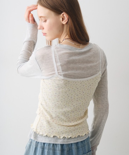 Crisp（クリスプ）の「flower henley cami / フラワーヘンリーキャミ（キャミソール・レディース・ホワイト/アイボリー・FREE）」の15枚目の写真