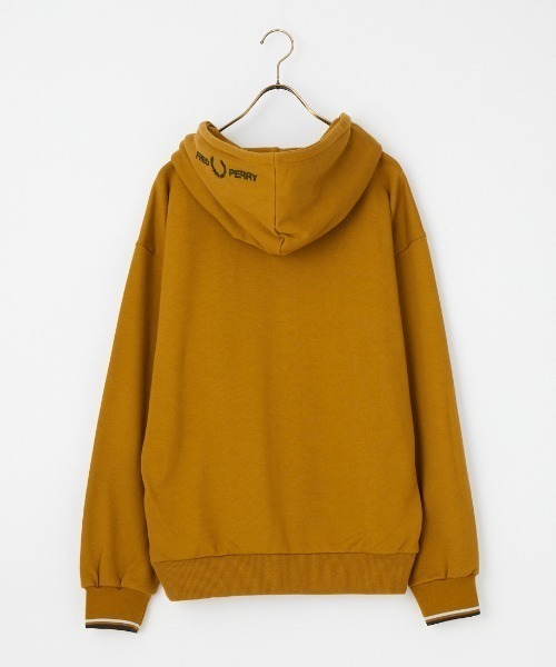 FRED PERRY（フレッドペリー）の「【WEB先行予約】[FRED PERRY/フレッドペリー] 別注 フードロゴ刺繍 スウェットジップパーカー（パーカー・レディース・ブラック/キャメル・L/M/S/XL）」の14枚目の写真