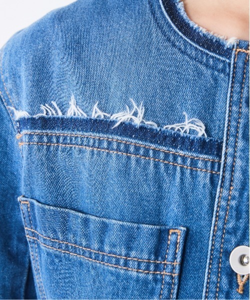 CHIC STYLE(シックスタイル)の「綿100%ノーカラーデニムシャツ<大きいサイズ有>シックスタイル(シャツ/ブラウス・レディース・ブルー系・5L/4L/3L/LL/L/M)」の11枚目の写真