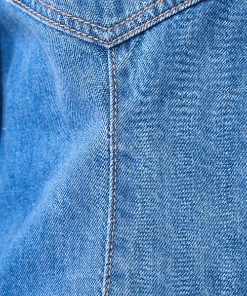 CHIC STYLE(シックスタイル)の「綿100%ノーカラーデニムシャツ<大きいサイズ有>シックスタイル(シャツ/ブラウス・レディース・ブルー系・5L/4L/3L/LL/L/M)」の13枚目の写真