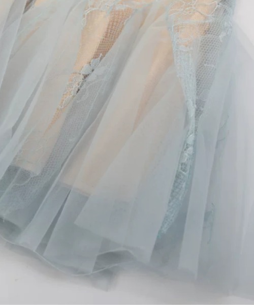 LA POMME petit(ラポミ・プチ)の「Ballet Ribbon Lace Flare Cami Dress(ワンピース・レディース・ブルー・SMALL/MEDIUM/LARGE)」の4枚目の写真