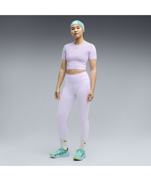PUMA（プーマ）の「PUMA プーマ ウィメンズ トレーニング PUMA x HYROX PWRMODE クロップ 半袖 Tシャ（Tシャツ/カットソー・レディース・ブラック/ラベンダー・X-SMALL/SMALL/MEDIUM/LARGE）」の8枚目の写真