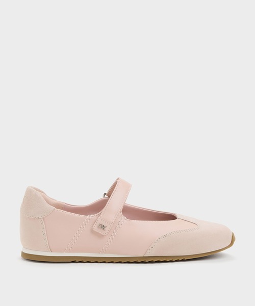 CHARLES & KEITH(チャールズ & キース)の「Jace ジェイス レザー&スエード メリージェーンスニーカー(スニーカー・レディース・ダークブラウン/ピンク・23cm/23.5cm/24.5cm/25cm)」の2枚目の写真