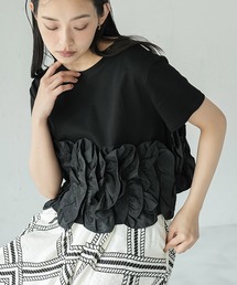 洗える】ロゴ刺繍リボン付きカットソー（Tシャツ/カットソー