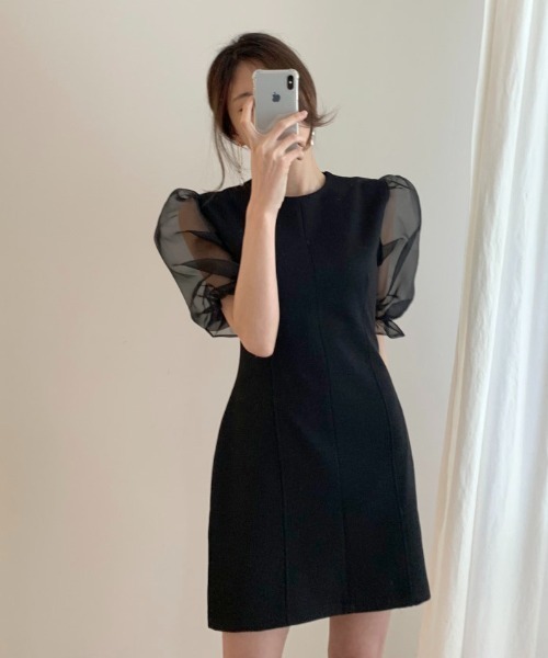 FAVORITO（ファヴォリート）の「チュールドッキングワンピース（ワンピース・レディース・ブラック・S/M/L）」の6枚目の写真
