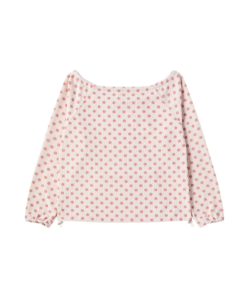 ROGIN N ROSIE(ロギンエンロージー)の「Dotted Pocket String Point Long Sleeve Pink(Tシャツ/カットソー・レディース・その他・FREE)」の4枚目の写真