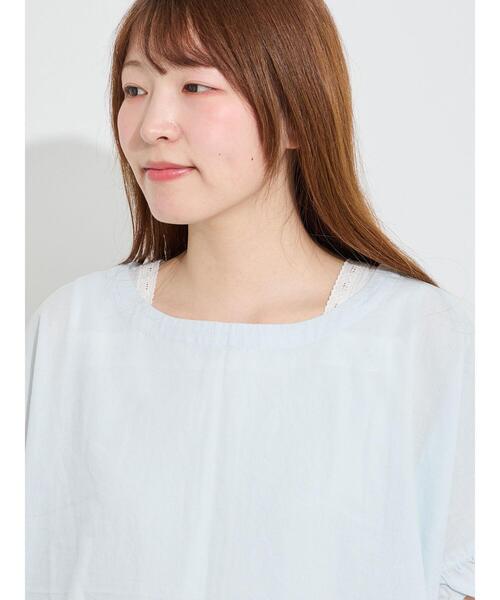 Samansa Mos2(サマンサ モスモス)の「【クールコットン】袖フリルTブラウス(シャツ/ブラウス・レディース・ブラック/サックスブルー/オフホワイト・F)」の22枚目の写真