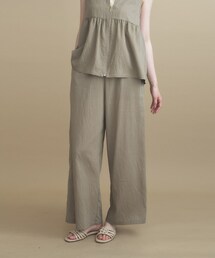 cloenc | 【ひんやり／マシンウォッシュ】ストライプイージーパンツ　セットアップ対応(その他パンツ)