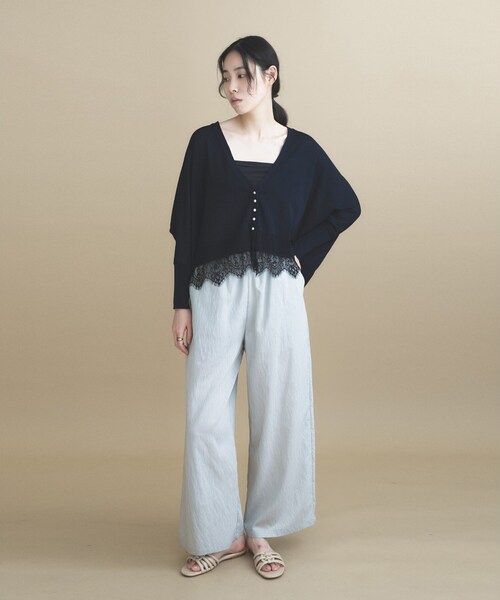 cloenc(クロエンス)の「【ひんやり/マシンウォッシュ】ストライプイージーパンツ セットアップ対応(その他パンツ・レディース・ベージュ系その他6/カーキ系2/ライトグレー系2・02/01)」の12枚目の写真