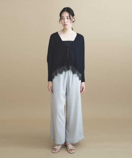 cloenc(クロエンス)の「【ひんやり/マシンウォッシュ】ストライプイージーパンツ セットアップ対応(その他パンツ・レディース・ベージュ系その他6/カーキ系2/ライトグレー系2・02/01)」の13枚目の写真