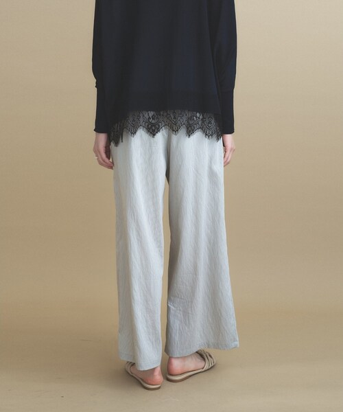 cloenc(クロエンス)の「【ひんやり/マシンウォッシュ】ストライプイージーパンツ セットアップ対応(その他パンツ・レディース・ベージュ系その他6/カーキ系2/ライトグレー系2・02/01)」の17枚目の写真